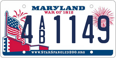 MD license plate 4AB1149