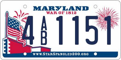 MD license plate 4AB1151