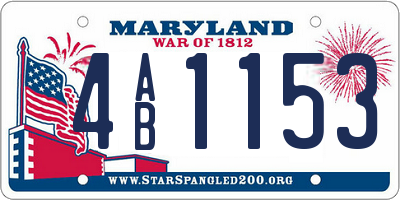 MD license plate 4AB1153