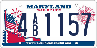 MD license plate 4AB1157