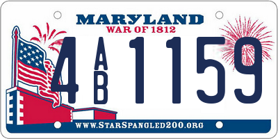 MD license plate 4AB1159