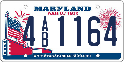 MD license plate 4AB1164