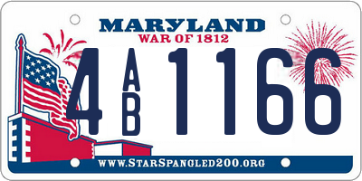MD license plate 4AB1166