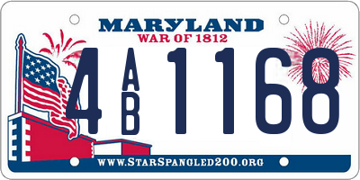 MD license plate 4AB1168