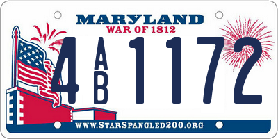 MD license plate 4AB1172