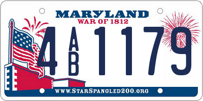 MD license plate 4AB1179