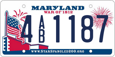 MD license plate 4AB1187