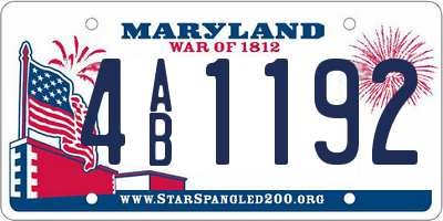 MD license plate 4AB1192