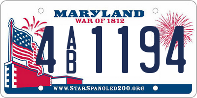 MD license plate 4AB1194