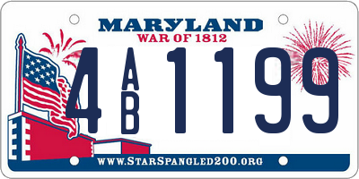 MD license plate 4AB1199
