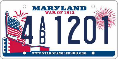 MD license plate 4AB1201