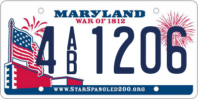 MD license plate 4AB1206