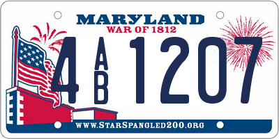 MD license plate 4AB1207
