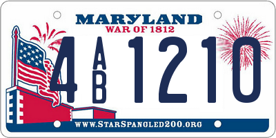 MD license plate 4AB1210