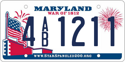 MD license plate 4AB1211