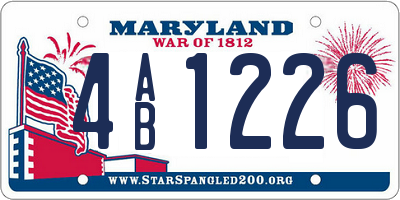 MD license plate 4AB1226
