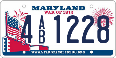 MD license plate 4AB1228