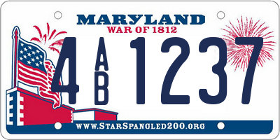 MD license plate 4AB1237