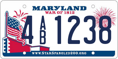 MD license plate 4AB1238