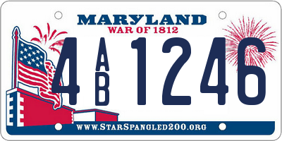 MD license plate 4AB1246