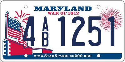 MD license plate 4AB1251