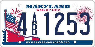 MD license plate 4AB1253