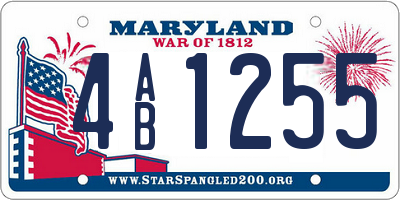 MD license plate 4AB1255