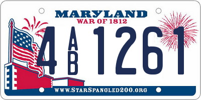 MD license plate 4AB1261