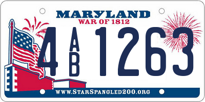 MD license plate 4AB1263