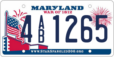 MD license plate 4AB1265