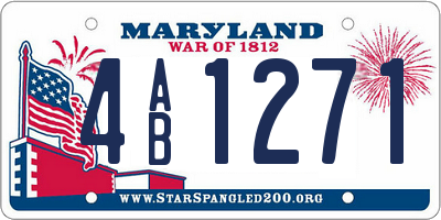 MD license plate 4AB1271