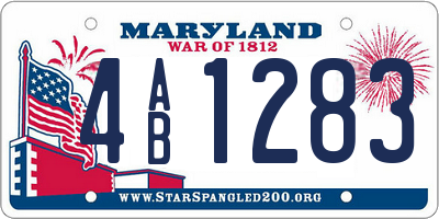 MD license plate 4AB1283