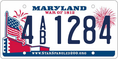 MD license plate 4AB1284