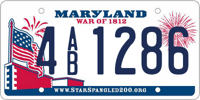MD license plate 4AB1286