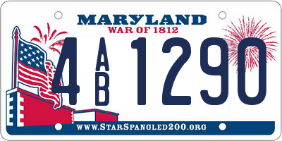 MD license plate 4AB1290