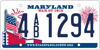 MD license plate 4AB1294