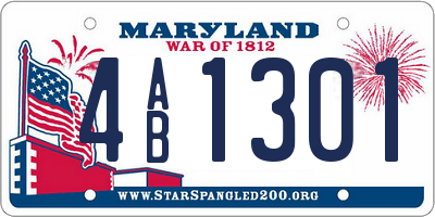 MD license plate 4AB1301