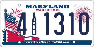 MD license plate 4AB1310