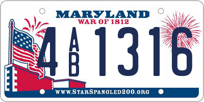 MD license plate 4AB1316