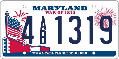 MD license plate 4AB1319