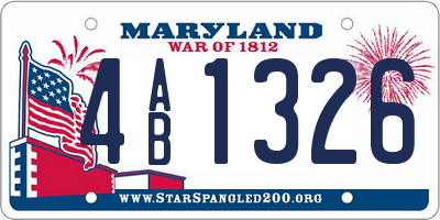MD license plate 4AB1326