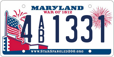 MD license plate 4AB1331