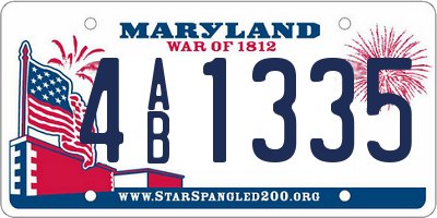 MD license plate 4AB1335
