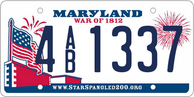 MD license plate 4AB1337