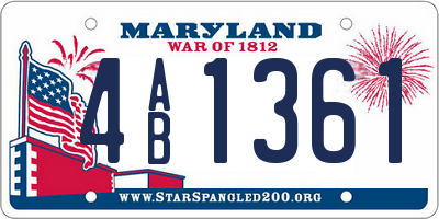 MD license plate 4AB1361
