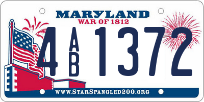 MD license plate 4AB1372