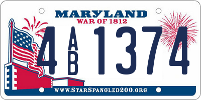 MD license plate 4AB1374