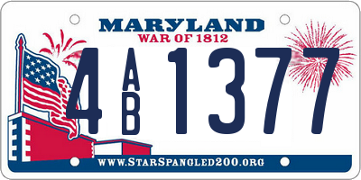 MD license plate 4AB1377