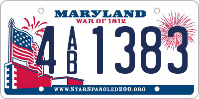 MD license plate 4AB1383
