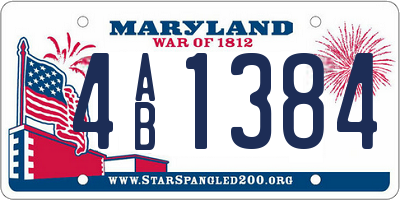 MD license plate 4AB1384